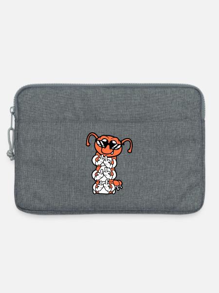 Raupe Mittelfinger Beleidigung Sonnenbrille Cool - Laptoptasche 13" - Grau meliert