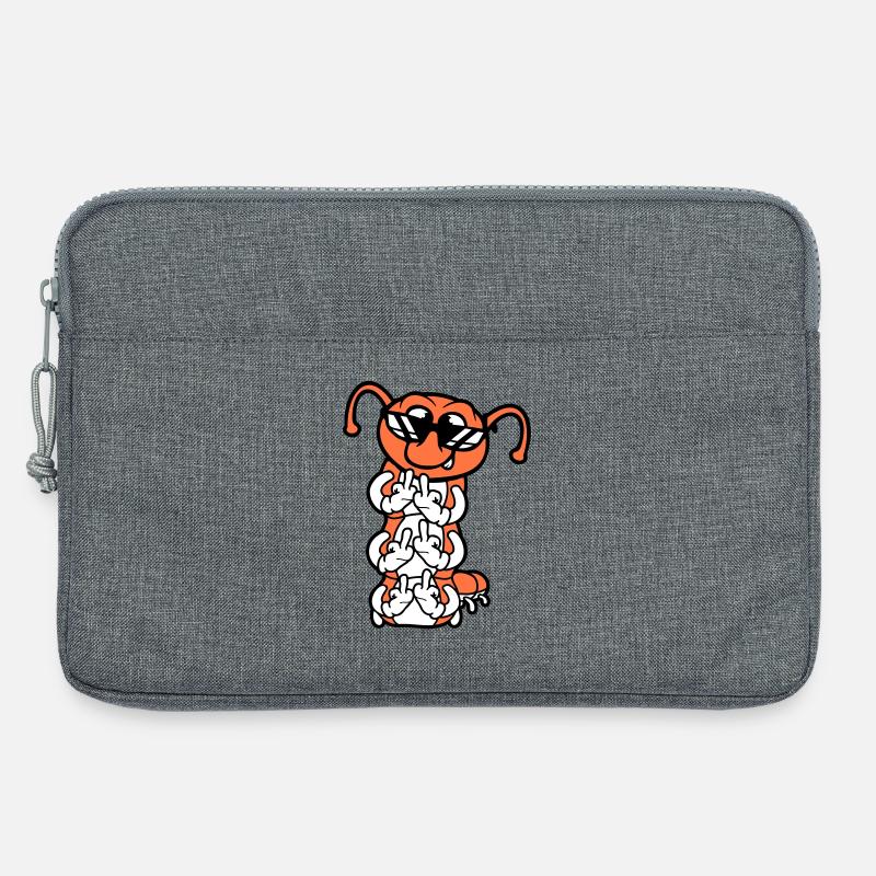 Raupe Mittelfinger Beleidigung Sonnenbrille Cool - Laptoptasche 13" - Grau meliert