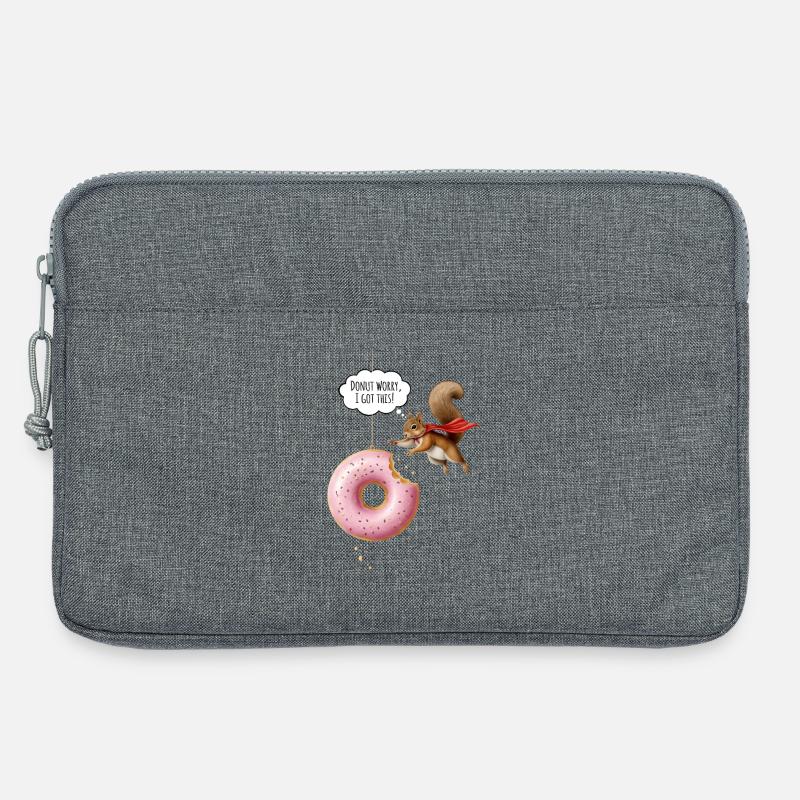 Cute squirrels with donut - Laptop bag 13" - heather grey