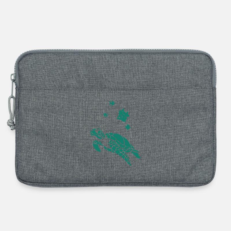 Turtle anf Flag fish - Laptoptasche 13" - Grau meliert