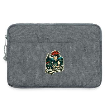 Black Forest Home Illustration with Bollenht - Laptop bag 13" - heather grey - Front