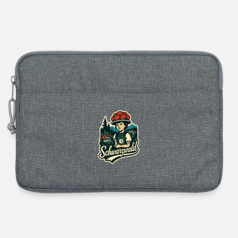 Schwarzwald Heimat Illustration mit Bollenht - Laptoptasche 13" - Grau meliert