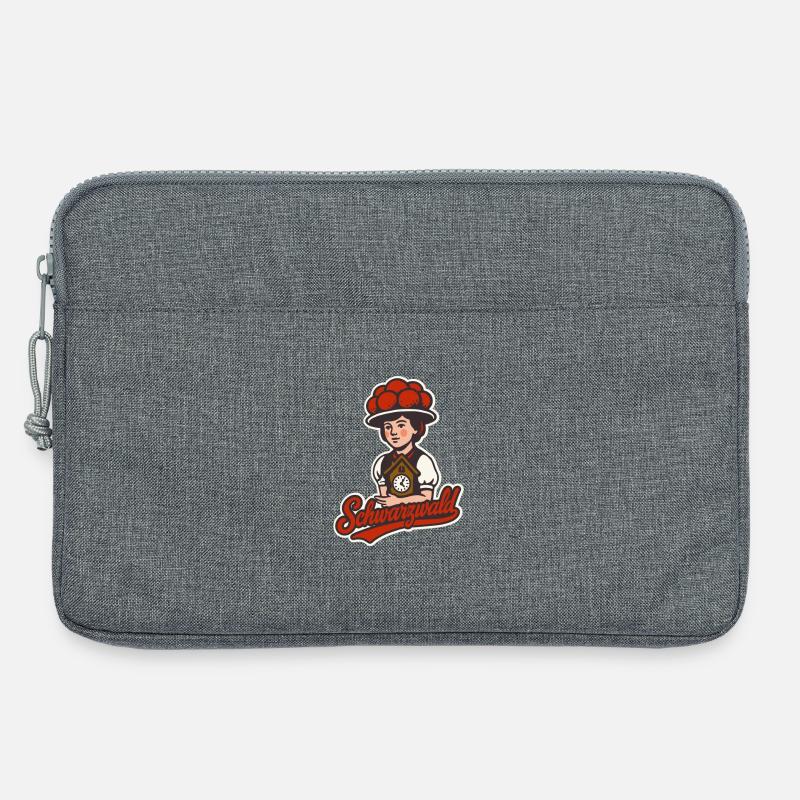 Schwarzwald Mädchen mit Bollenhut - Laptoptasche 13" - Grau meliert