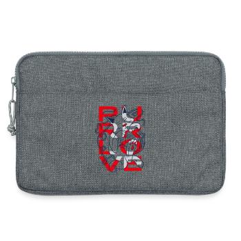 Purr Love Cat With Yarn Ball - Laptop bag 13" - heather grey - Front