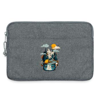 Mountain Lake Path - Camping Backpacker Motif - Laptop bag 13" - heather grey - Front