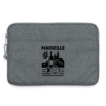 Marseille Silhouette - Sacoche pour ordinateur portable 13 pouces - gris chiné - Devant