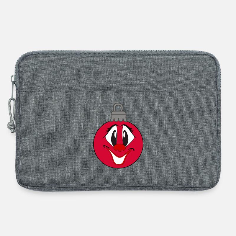 Weihnachtsbaumkugel mit fröhlichem Comic Gesicht  - Laptoptasche 13" - Grau meliert