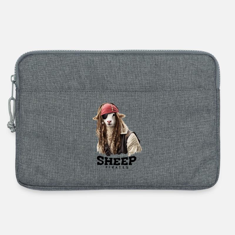 Piraten Schaf mit Dreadlocks - Laptoptasche 13" - Grau meliert