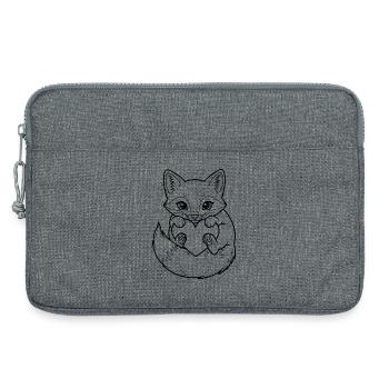 Süßer Fuchs mit Herz – für Tierfreunde - Laptoptasche 13" - Grau meliert - Vorne
