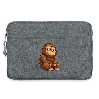 Funny Bigfoot Sasquatch Monster Cartoon Humor - Laptop bag 13" - heather grey - Front
