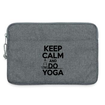 Restez calme et faites du yoga - Sacoche pour ordinateur portable 13 pouces - gris chiné - Devant