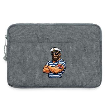 Marin avec un tatouage - Sacoche pour ordinateur portable 13 pouces - gris chiné - Devant