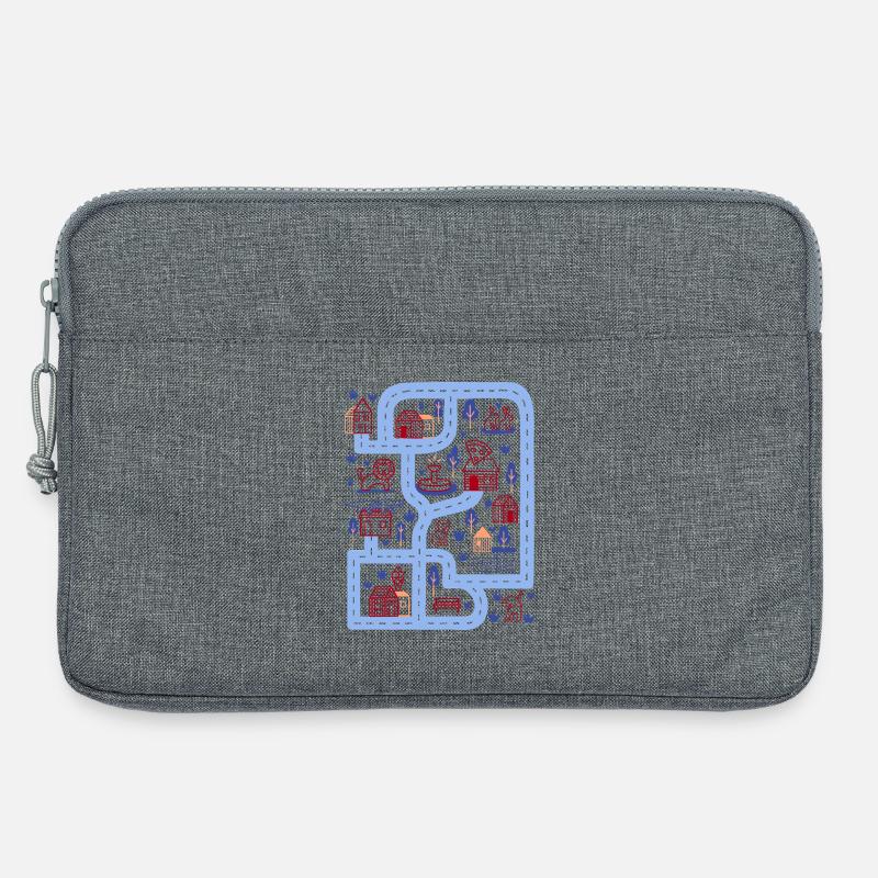 Spielstraße  - Laptoptasche 13" - Grau meliert