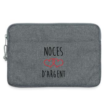 Silbernes Jubiläum: 25 Jahre Liebe - Laptoptasche 13" - Grau meliert - Vorne