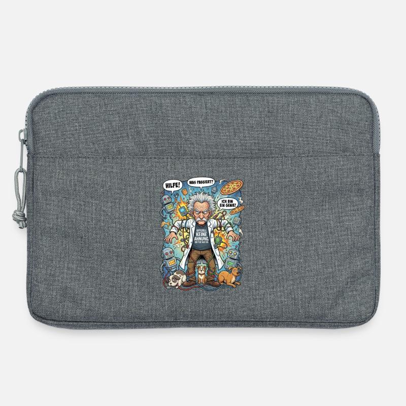 Genie im Chaos: Einstein und Roboter - Laptoptasche 13" - Grau meliert