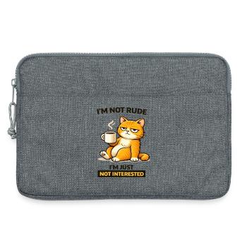 Grouchy Cat Coffee Attitude - Laptop bag 13" - heather grey - Front