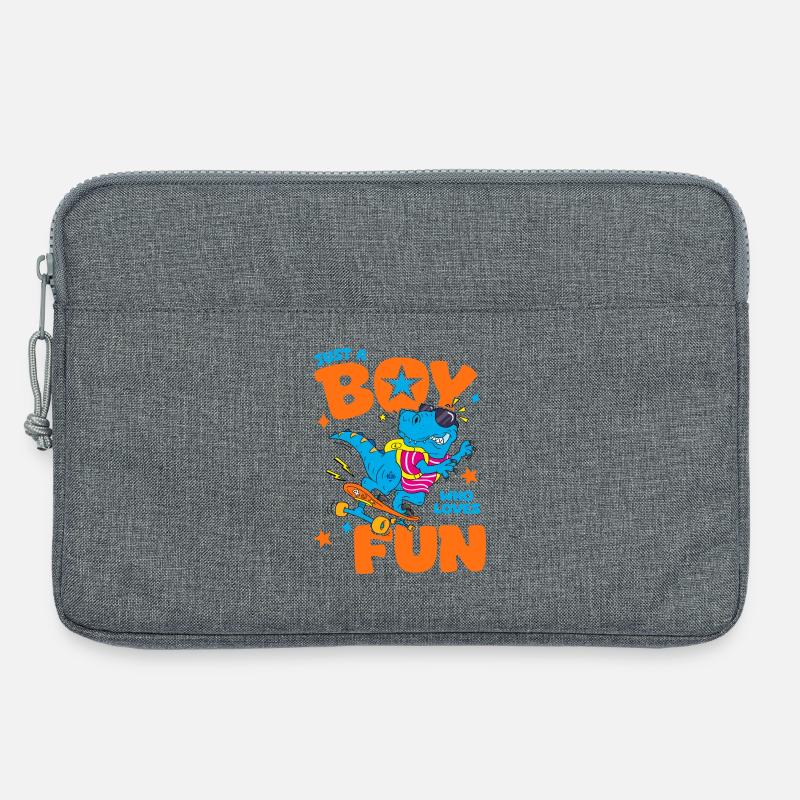 Einfach ein Junge, der Spaß liebt, lustiges Hemd-Kind - Laptoptasche 13" - Grau meliert