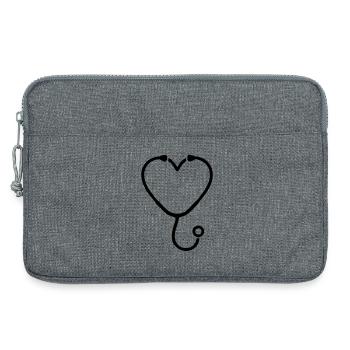 Plan de médecine cardiaque par stéthoscope - Sacoche pour ordinateur portable 13 pouces - gris chiné - Devant