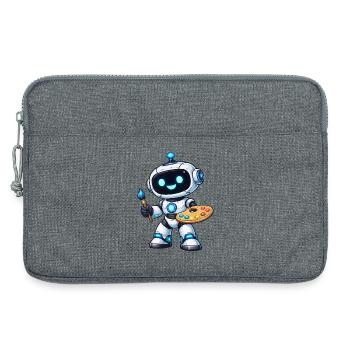 Artistic Painting Robot with Palette - Laptop bag 13" - heather grey - Front