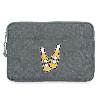 2 Toasting Beer Bottles (Beery / POS 3C) - Laptop bag 13" - heather grey - Front