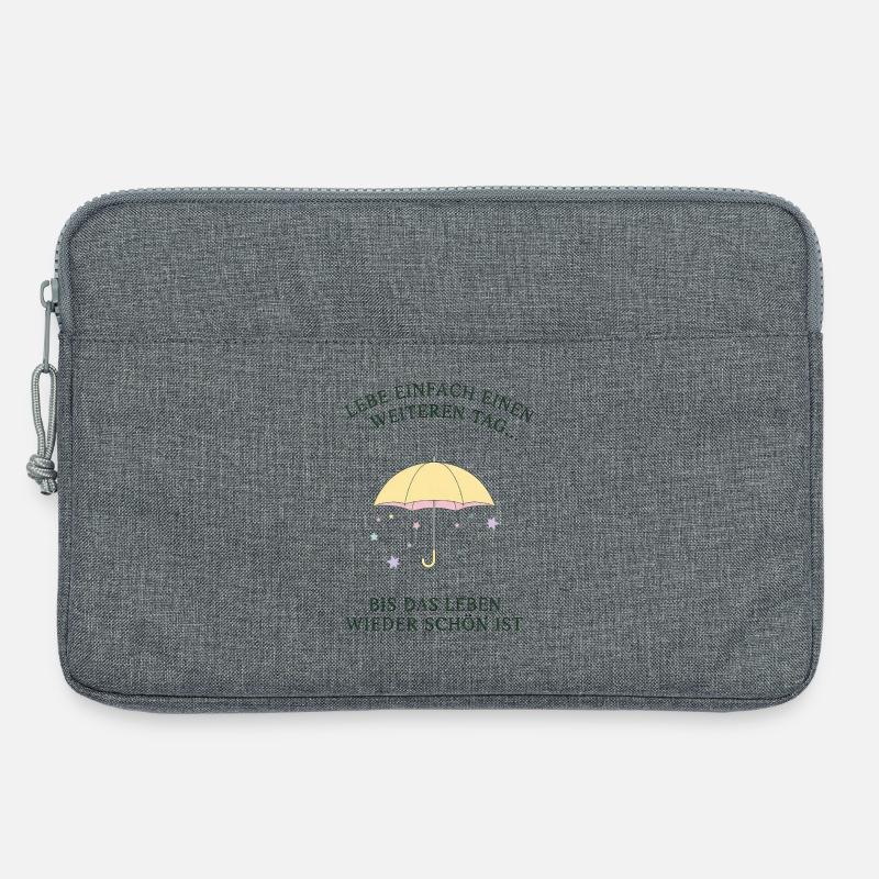 Pastellschirm Tagträume Spruch - Laptoptasche 13" - Grau meliert