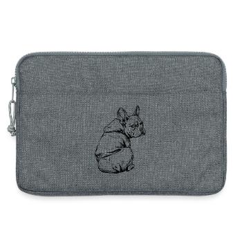 Bouledogue français Pull câlin - Sacoche pour ordinateur portable 13 pouces - gris chiné - Devant