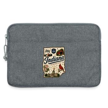 Indiana Hoosier State Vintage-Reiseaufkleber - Laptoptasche 13" - Grau meliert - Vorne