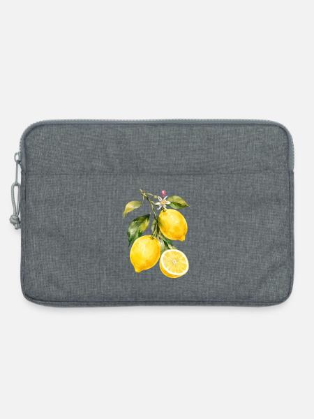 Zitronen Aquarell Motiv - Laptoptasche 13" - Grau meliert