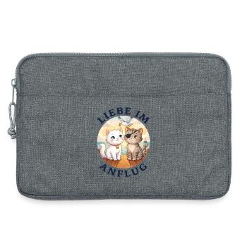 Liebe im Anflug - Laptoptasche 13" - Grau meliert - Vorne