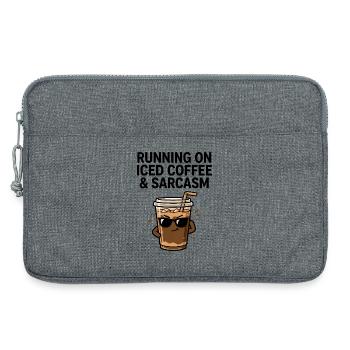Iced coffee with a pinch of sarcasm - Laptop bag 13" - heather grey - Front