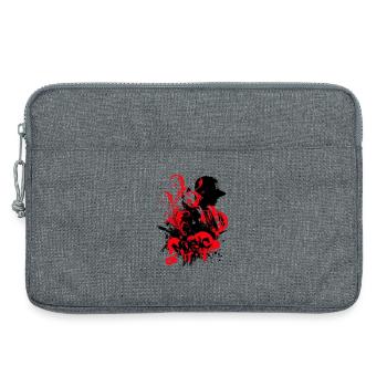 Graffiti Hip Hop Musik Rot Auf Schwarz - Laptoptasche 13" - Grau meliert - Vorne