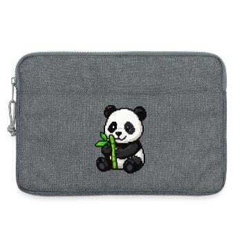 Pixel Panda with Bamboo - Laptop bag 13" - heather grey - Front