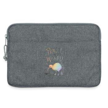 Voyagez autour du monde avec un oiseau coloré - Sacoche pour ordinateur portable 13 pouces - gris chiné - Devant