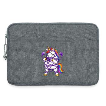 Licorne emmêlée dans des écouteurs - Sacoche pour ordinateur portable 13 pouces - gris chiné - Devant