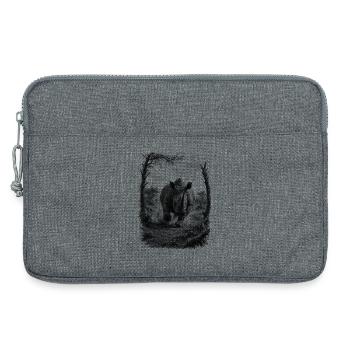 Le rhinocéros sauvage dans la nature dans le style du dessin artistique - Sacoche pour ordinateur portable 13 pouces - gris chiné - Devant
