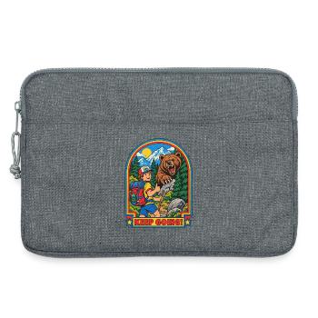 Wanderer trifft Bär Patch - Laptoptasche 13" - Grau meliert - Vorne
