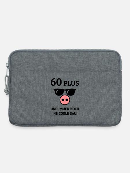 60 Plus Und Immer Noch ’Ne Coole Sau! (Geburtstag) - Laptoptasche 13" - Grau meliert