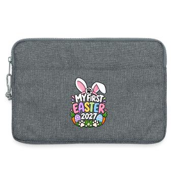 Mein erstes Ostern 2027 – Süßes Welpen-Ostern - Laptoptasche 13" - Grau meliert - Vorne