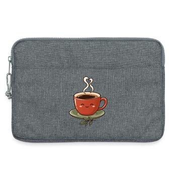 Kaffee und Keks – Kaffee - Laptoptasche 13" - Grau meliert - Vorne