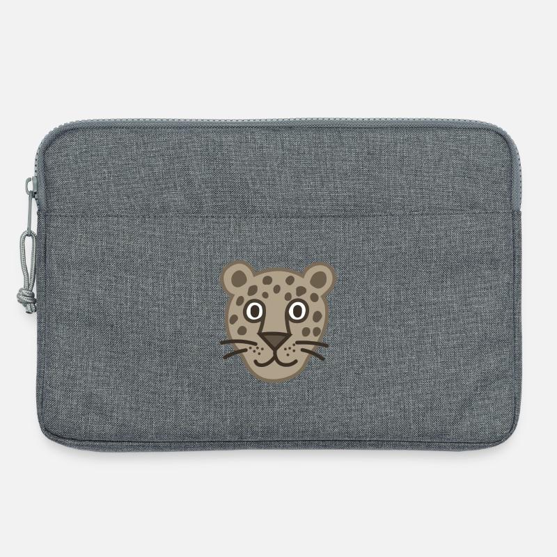 Niedliche Leopardengesicht Karikatur - Laptoptasche 13" - Grau meliert