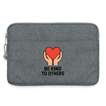 Mains tenant le cœur de bonté - Sacoche pour ordinateur portable 13 pouces - gris chiné - Devant