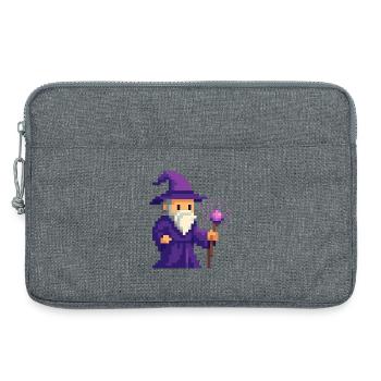 Pixel wizard in the purple shimmer - Laptop bag 13" - heather grey - Front