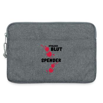 Stolzer Blutspender Blut Spende Geschenk Medizin - Laptoptasche 13" - Grau meliert - Vorne
