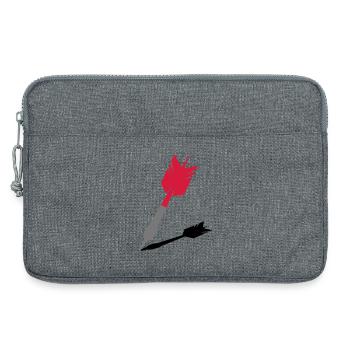 Dartpfeil mit Schatten - Laptoptasche 13" - Grau meliert - Vorne