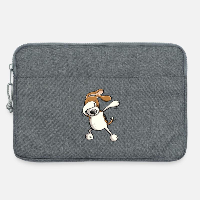 Funny Dab Dance Beagle - Hund - Comic - Geschenk - Laptoptasche 13" - Grau meliert