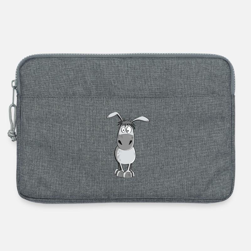 Funny Gray Donkey - Animals - Comic - Laptop bag 13" - heather grey