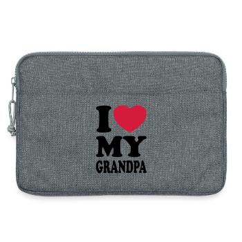 I love my grandpa - J'aime mon grand-père - Sacoche pour ordinateur portable 13 pouces - gris chiné - Devant