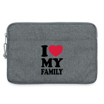 I love my family - Ich liebe meine Familie - Laptoptasche 13" - Grau meliert - Vorne