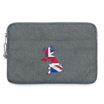 Union Jack UK Map Art Overlay - Laptop bag 13" - heather grey - Front