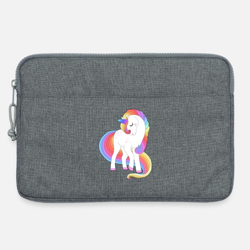 Verzaubertes Regenbogenmähnen-Einhorn - Laptoptasche 13" - Grau meliert